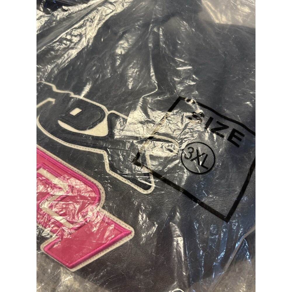 NEW XXXL Avirex Hardies NYC Lamb Leather Black Pink Authentic Bomber Jacket Coat - Picture 13 of 13